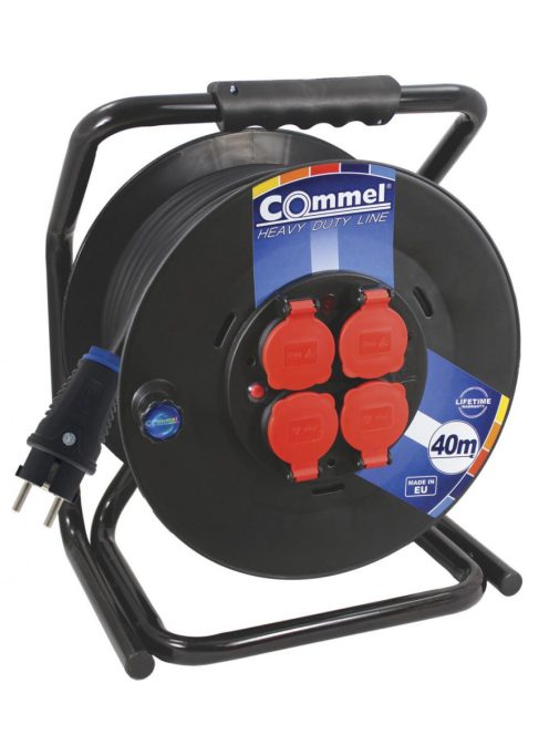 Commel Kábel dob - PVC 300 mm, egyfázisú,  16 A 230 V ~ 3500 W IP44 3x1,5, 50M