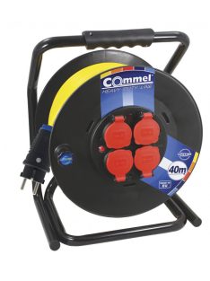   Commel Kábel dob - PVC 300 mm, egyfázisú,  16 A 230 V ~ 3500 W IP44,  3x1,5, 30M