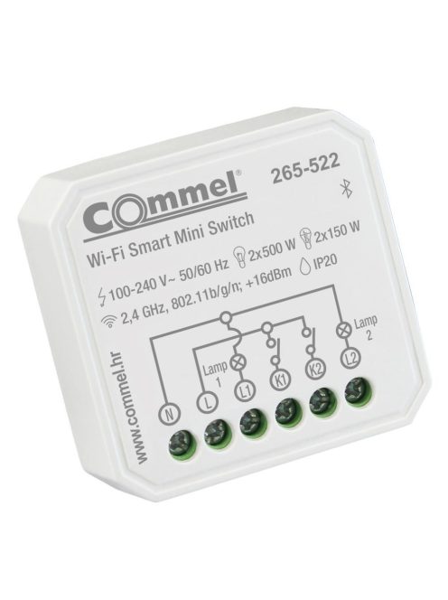 Commel wifi mini, kapcsoló, beépíthető, 2 csatorna