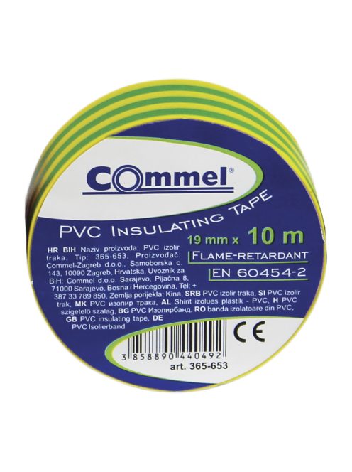 Commel szigetelőszalag  19mm x 10m zöld sárga 1 db