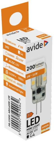 Avide LED 2W G4 NW 4000K