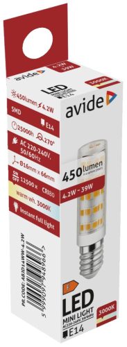 Avide LED 4.2W JD E14 WW 3000K