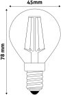 Avide LED Filament Mini Globe 2W E14 WW 2700K