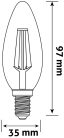 Avide LED Filament Candle 5.9W E14 NW 4000K Fényerőszabályozható