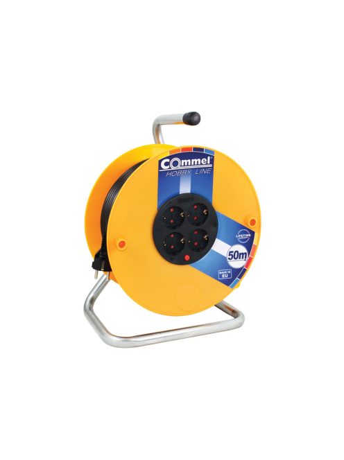 Commel kábel dob - PVC 280 mm, egyfázisú,  16 A 230 V ~ 3500 W IP20,  3x1,5, 50M