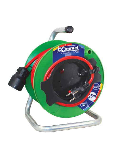 Commel Kábel dob - PVC 230 mm, egyfázisú, 3x1,5 16 A 230 V ~ 3500W, 25M, kerti gépekhez