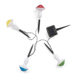   Entac Kerti Szolár Fényfüzér, Gomba, 20cm, 4db leszúrható LED, 4 színben