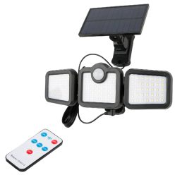  Entac Napelemes Műanyag Fali lámpa 15W SMD 3 fej levehető szolárpanel