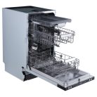 HOMEFORT HMGB0421B Beépíthető mosogatógép, bútorlap nélkül, 10 teríték, 9 L fogyasztás, 6 program,  47 dB zajszint, D energiaosztály, Felső evőeszköztartó , 45 cm, Digit. kijelző nélkül , Automata ajtónyitással