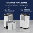 HOMEFORT HPMS20W Páramentesítő, 20 L/nap, Digitális kijelző, Gyerekzár, Időzítő, 6,5 L tartály, Telítettségjelző, Zajszint: 42 dB, Kivezethető cseppvíz