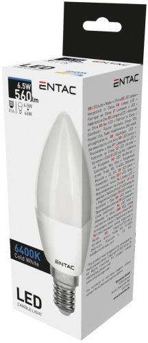 Entac LED Candle E14 6,5W CW 6400K