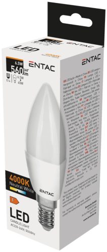 Entac LED Candle E14 6,5W NW 4000K