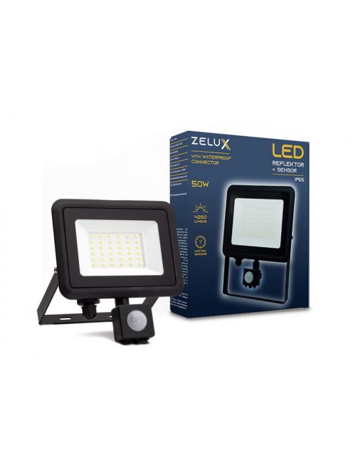 Zelux Led Reflektor 50W IP65 NW 4000K Mozgásérzékelős PIR