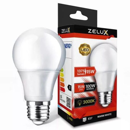 Zelux Led Globe A65 15W E27 3000K Gömb Izzó