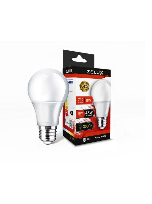 Zelux Led Globe A60 8W E27 3000K Gömb Izzó