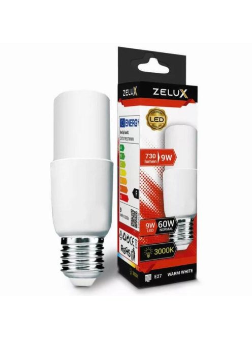 Zelux Led Bright Stick Izzó E27 9W T37 3000K